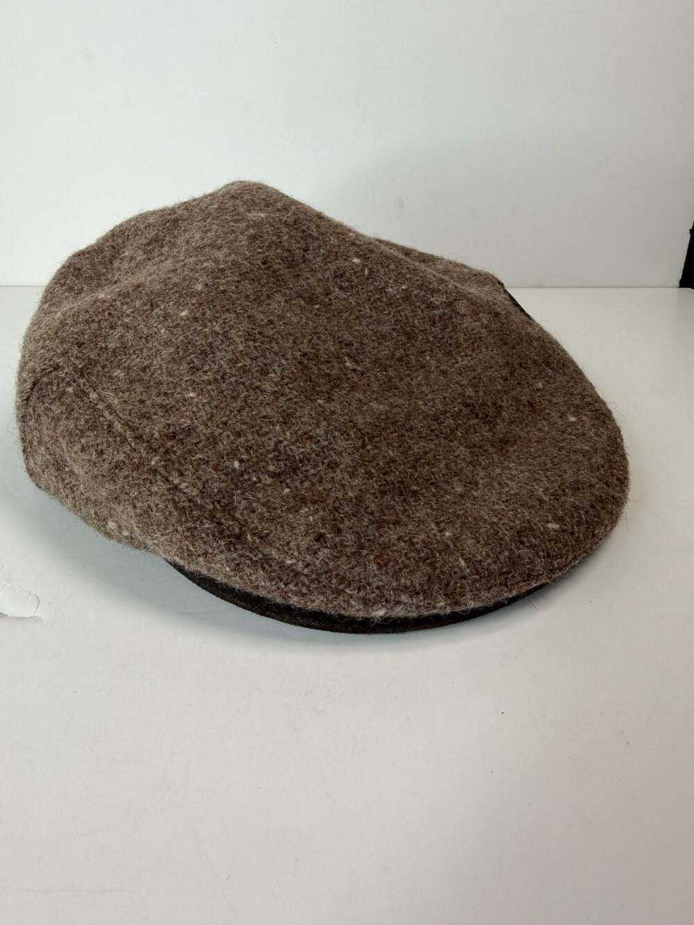 Stetson Wool Flat Cap Size L Brown Tweed Ivy Newsboy Hat